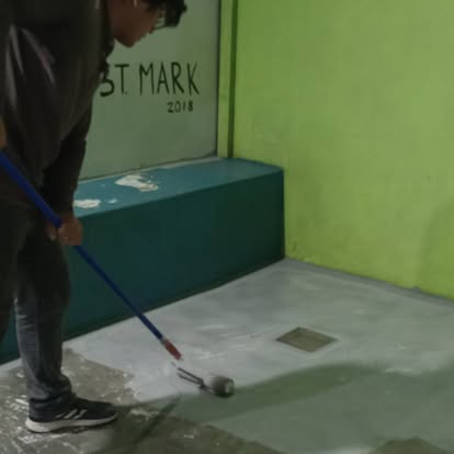 Sellado y pintado del piso del patio